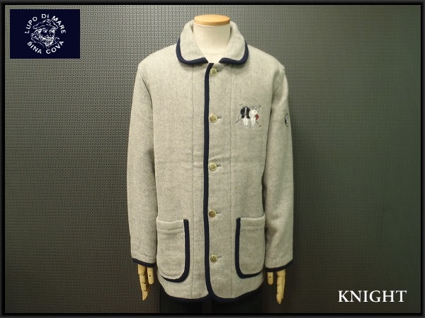 SINA COVA 刺繍入りパイピングウールジャケット・L■シナコバ