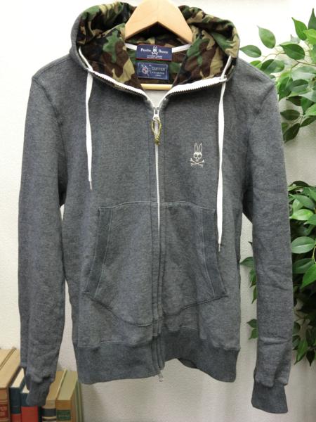 PsychoBunny スカルバニー カモフラ 迷彩 スウェット パーカー M