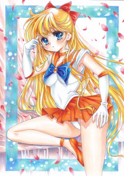 同人手描きイラスト☆セーラーヴィーナス☆黄昏（たそがれ）A4