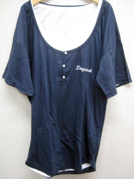 ほぼ未使用【DSQUARED2ディースクエアード】2枚半袖Tシャツ 紺色