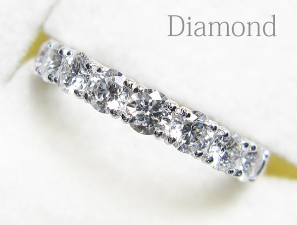 【銀トレ】1円～照りOK計0.70ct天然ダイヤ/K18/エタニティリング