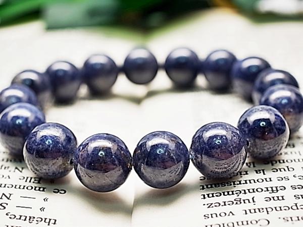 ◆10A 成功を齎す青い宝石 サファイア　ブレス 14mm 【B077