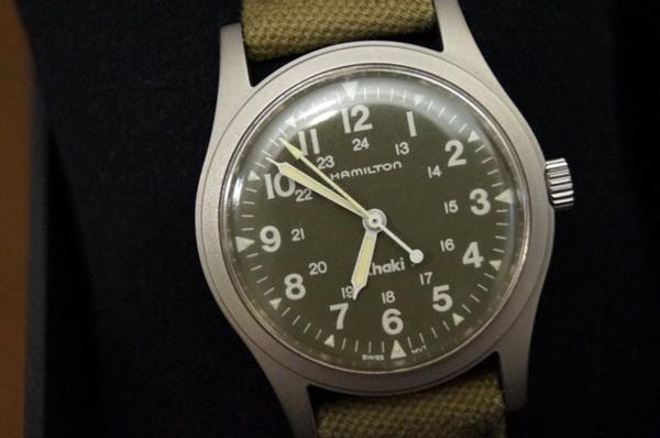 中古☆HAMILTONハミルトン☆H921923☆KHAKI/カーキ☆手巻き☆(カーキ  