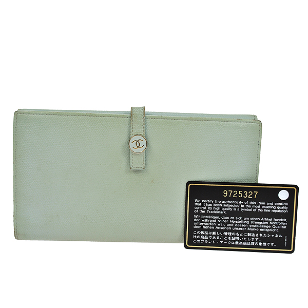 1円◆中古◆送無◆シャネル◆長財布*青*キャビアスキン/NR04151d