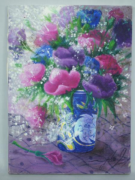 額付・油彩】池田洋子 花たちよ(自然、風景画)｜売買された
