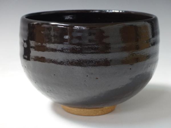 ▽茶道具【薩摩焼 永田窯永泉造 黒薩摩茶碗】共箱入 しおり付(薩摩