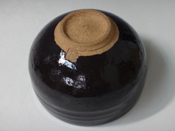 ▽茶道具【薩摩焼 永田窯永泉造 黒薩摩茶碗】共箱入 しおり付(薩摩