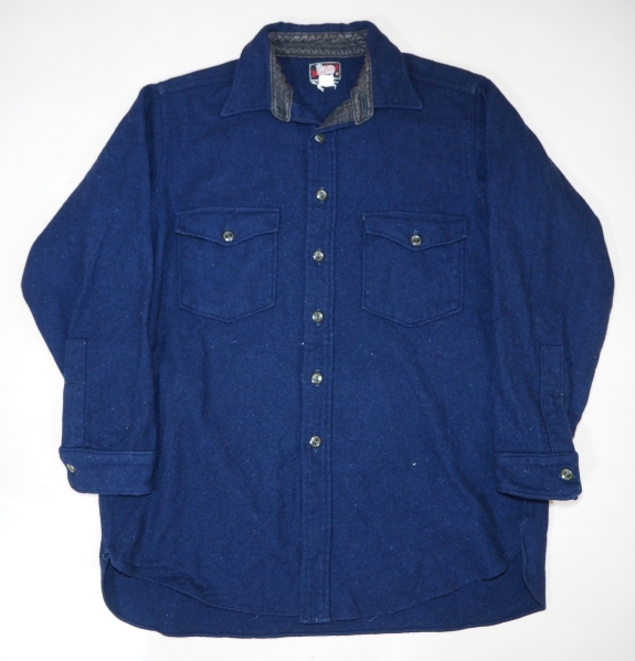 50sウールリッチWOOLRICウールシャツ16VINTAGEンテージ ネイビー