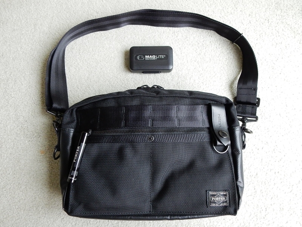 ★美品★PORTER★ヒート★横型ショルダーM★ブラック/ブラック★