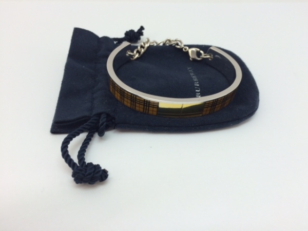 （中古）　バーバリー チェック柄 シルバー ブレスレット