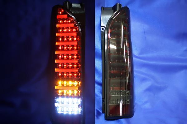 200系 ハイエース フル LED スモーク レッド チューブ テール
