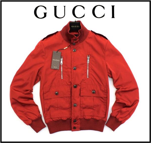27万新品■56=2XL■GUCCI グッチ濃オレンジコーティングブルゾン