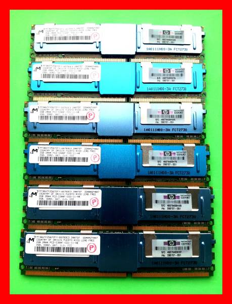 ★爆安 HP Micron★PC2-5300F FB Dimm 計12GB(2GBx6本)#1826