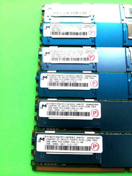 ★爆安 HP Micron★PC2-5300F FB Dimm 計12GB(2GBx6本)#1826