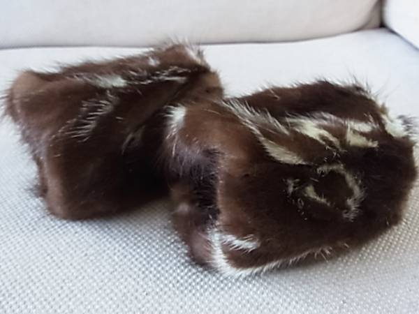 ♪ハンドメイド＊マーブルミンクのカフス/お揃いスヌードも