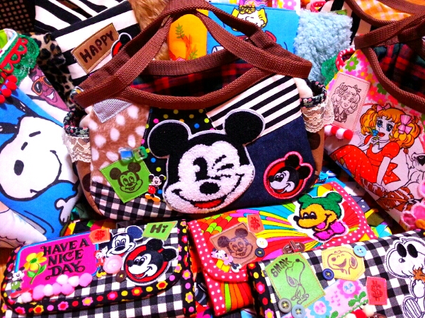 15日まで！ミッキー★ハンドメイドバッグ★リメイク★レトロ★