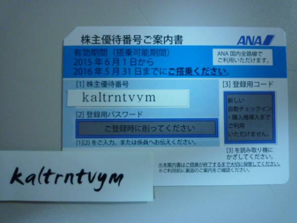 ANA 全日空 株主優待券 （期限5月31日）
