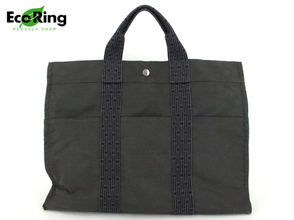 1円 エルメス エールライン MM トートバッグ グレー BZ255