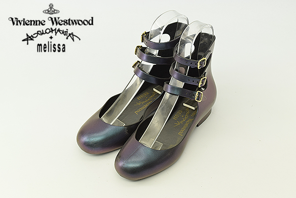 A0313 VivienneWestwood×melissa ストラップフラットシューズ/
