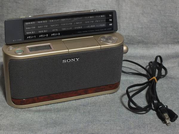 ★SONY ICF-A100V シンセサイザーラジオ◆ソニー ゴールド 木目