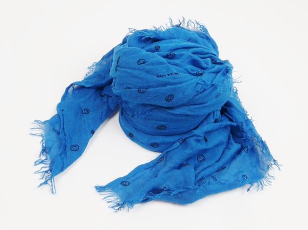 Faliero Sarti HAPPINESS モダール/カシミヤ ストール ブルー