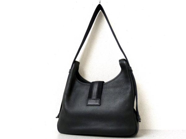 3704エルメス本物美品サコトリヨン×黒×C刻シルバー金具