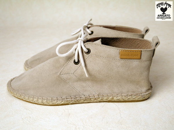 新品37/23.5cm★mint&rose/スエード/チャッカーブーツ/ベージュ