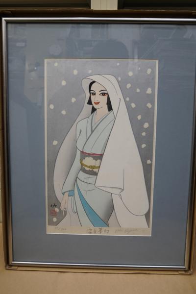 ●小島功手摺木版画限定300部3枚セット「雪女夢幻」「流らふ花」