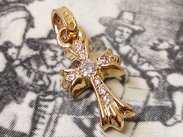 クロムハーツ ベビー ファット クロス 22K パヴェダイヤ 極美品