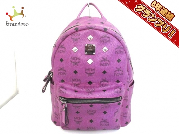 MCM リュック パープル スタッズ 美品□MCM(エムシーエム) リュックサック パープル スタッズ ジャンル