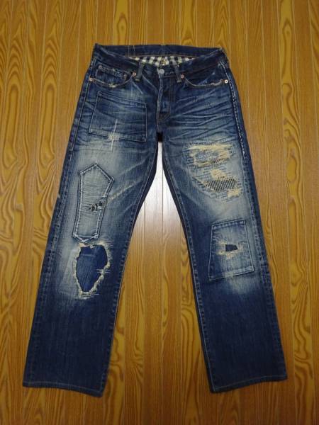 ■ETERNAL(エターナル)53356ハードダメージ＆リペア加工デニム30