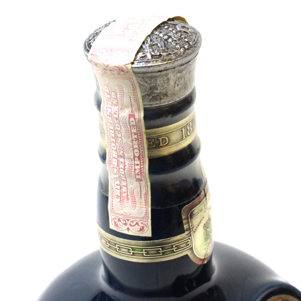1円～ ウイスキー ロイヤル サルート 21年 青 陶器ボトル ＊巾着袋 箱付(蓋