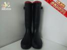美品■AIGLE(エーグル) レインブーツ レディース 37 黒×レッド