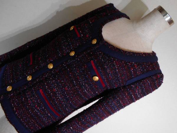 H491美品!■ボディドレッシング★MIXツイード★ジャケット■38