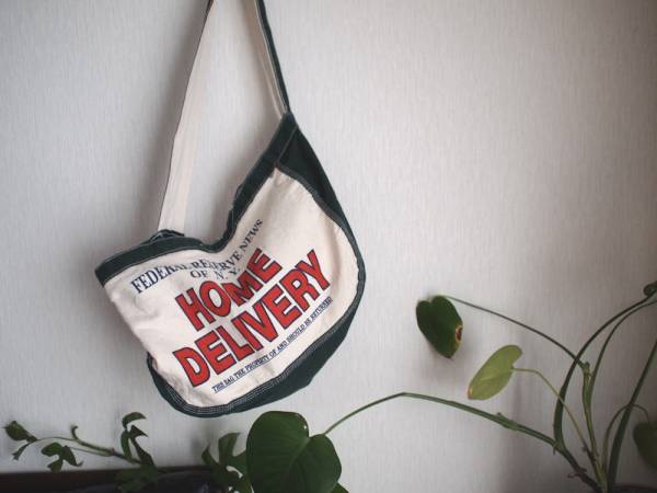 ニュースペーパーバッグ☆キャンバス フラップ付き☆アメリカ製