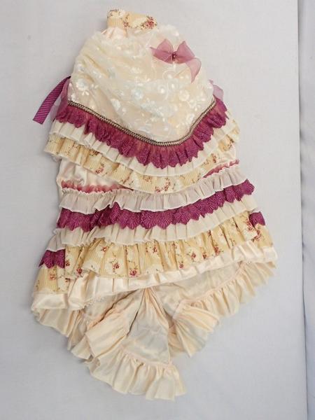 メーカー不明MSD女の子用?ロングスカート花柄 アイボリー[梱0.1]