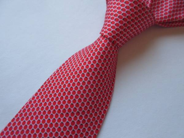 フェラガモ ネクタイ ピンク×レッド パターン 規則的柄