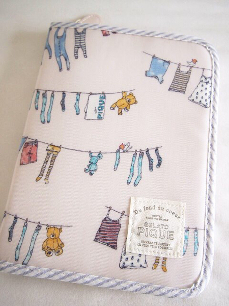 【新品】ジェラートピケ 母子手帳カバー ポーチ付き！