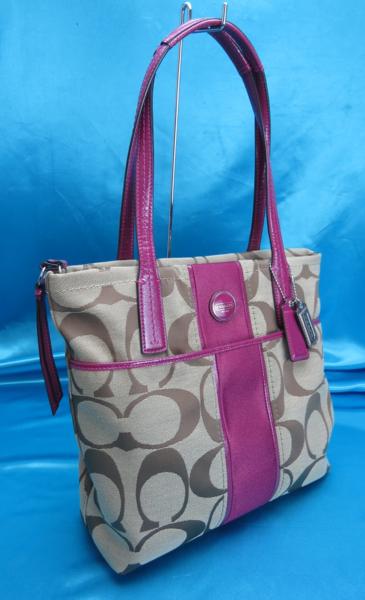 ◎ 超美品 コーチ シグネチャー トート パープル F25771 COACH コーチ 