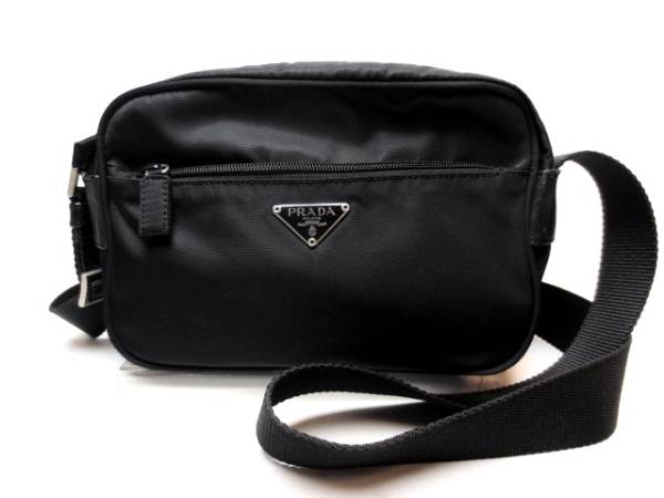 B437）PRADAプラダナイロンショルダーバッグ黒