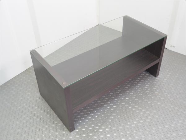 収納家具☆センターテーブル/ガラス天板【中古】 家具、インテリア