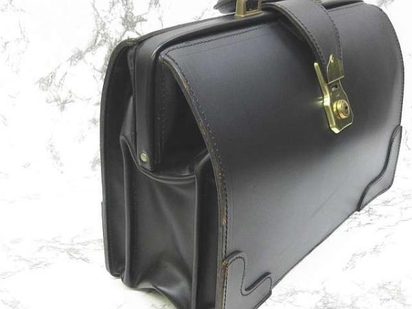 ガ*ラ様 黒のレザーブリーフケース 鍵付き ダレスバッグ Cheney チェイニ CHENEY チェイニー レザー ダレス ドクター バッグ 黒(ブリーフケース