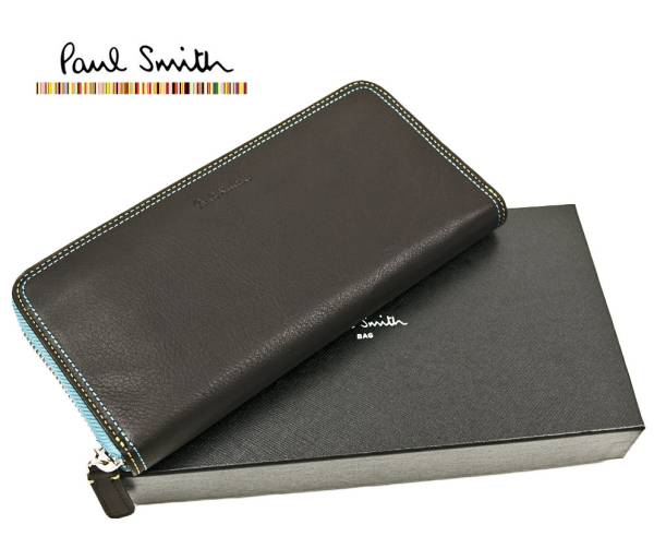 新品 Paul Smith ラウンドジップ レザー 長財布 黒 ポールスミス
