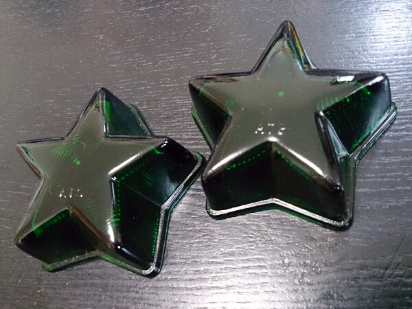 2個セット　緑色　ATS 頭が平らな　星マーカー　ガラスレンズ　デコトラ　希少 希少 ATS-708星マーカー緑色レンズ2枚 レトロ デコトラ 当時物 【公式