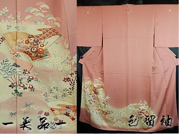 着物円舞】色留袖 美品 身丈160cm以上 高級正絹 型染め 三つ紋 背が
