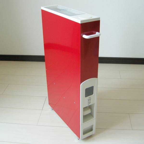 ★赤色スリムライスボックス(米びつ) 12kg 訳あり新品★