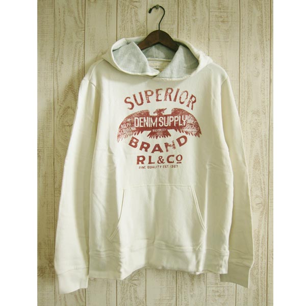 デニム＆サプライ/ラルフローレン新品プルオーバーパーカー白XXL