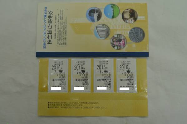 【株主優待】近畿日本鉄道 乗車券×4枚+優待冊子