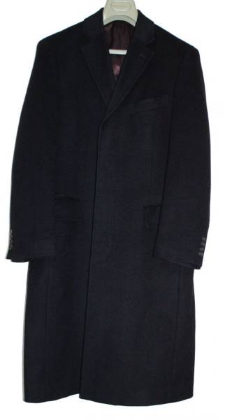 ★高級光沢カシミヤ100％のダンディーな比翼チェスターコートL