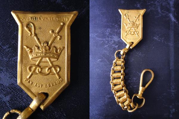 アンティーク 1890's～ フリーメイソン ゴールド チェーンフォブ